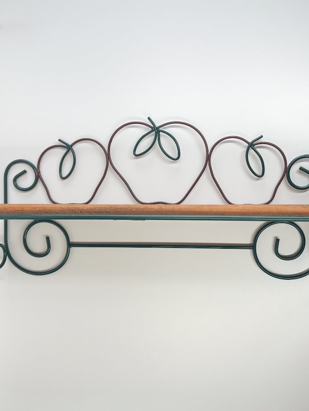 Vtg Wood Metal Apple Wall Shelf Cottagecore Farmhouse Farm Country Teacher